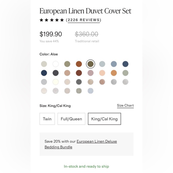 Quince European Linen Duvet Cover Set - Picture 3 of 4